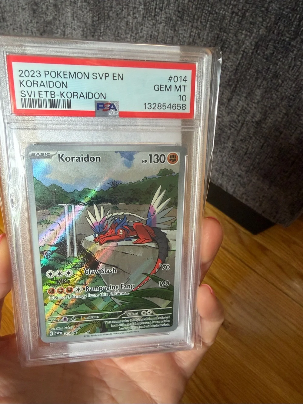 Pokemon Koraidon Full Art Holo Card - Red & Blue